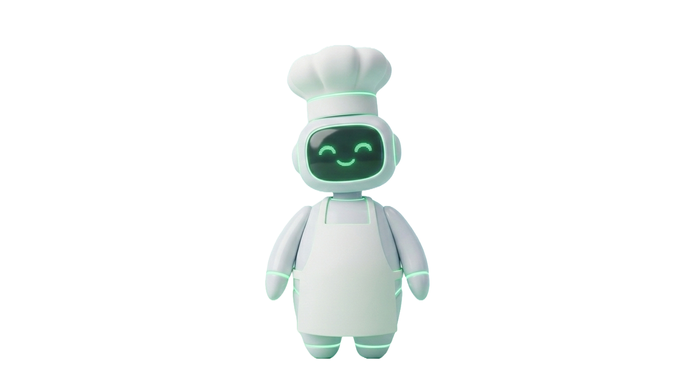 Portrait of the Yummy Tummy AI robot chef avatar